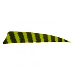 Натуральное оперение для стрел SKYLON FEATHERS SHIELD 4" RW BARRED NEON YELLOW комплект 24 штуки